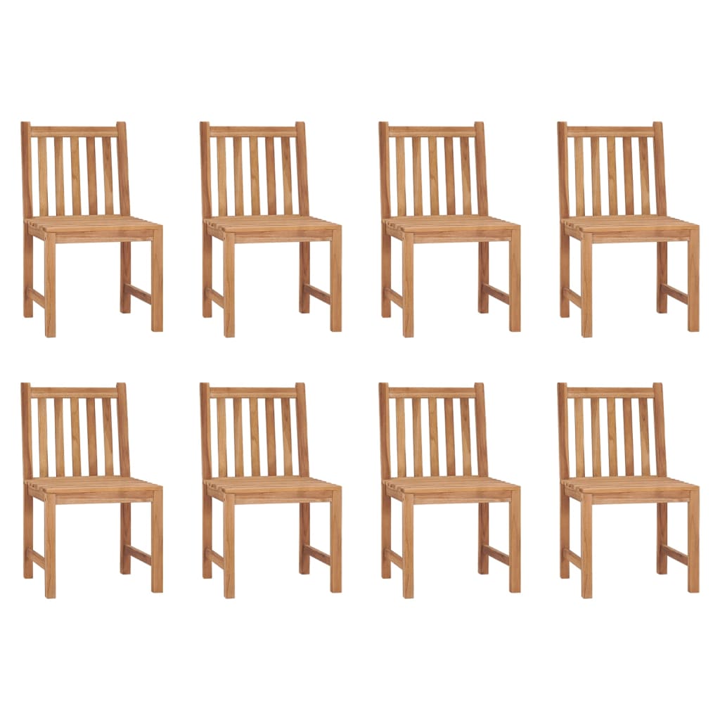 Καρέκλες Κήπου 8 Τεμαχίων από Μασίφ Ξύλο Teak με Μαξιλάρια 2