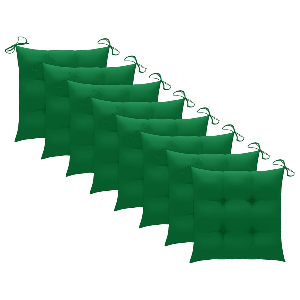 Καρέκλες Κήπου 8 τεμάχια από Μασίφ Ξύλο Teak με Μαξιλάρια 6