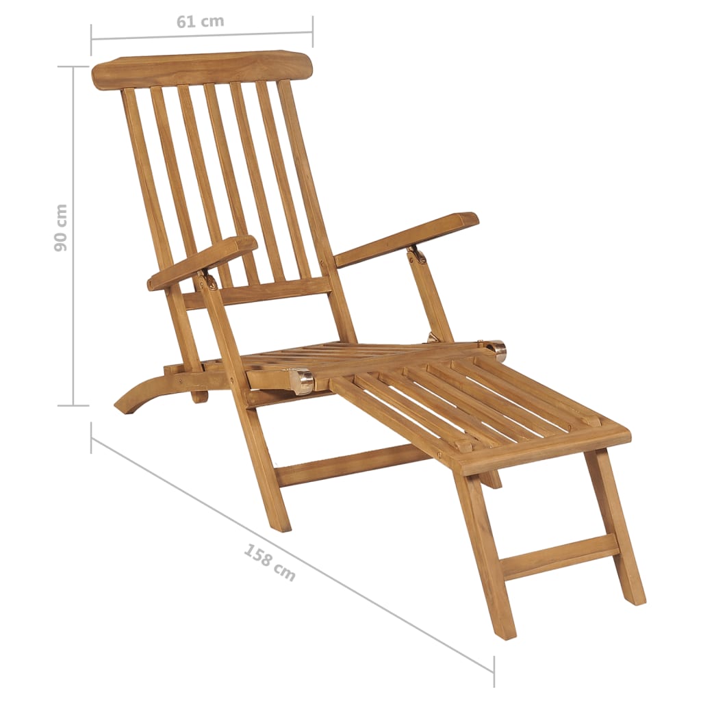 Ξαπλώστρες με Υποπόδια 2 τεμ. από Μασίφ Ξύλο Teak 12