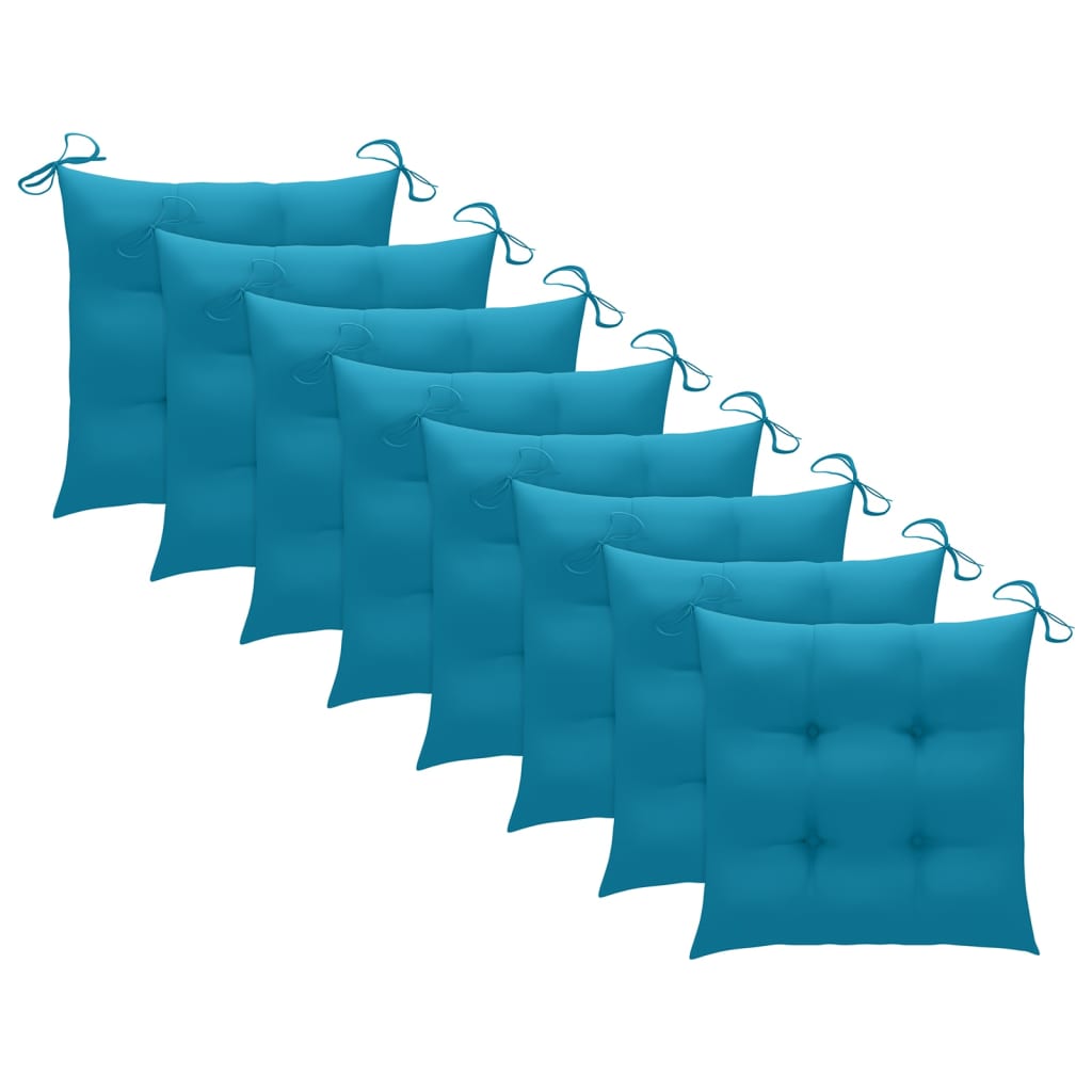 Καρέκλες Κήπου Πτυσσόμενες 8 τεμ Μασίφ Ξύλο Ακακίας & Μαξιλάρια 9