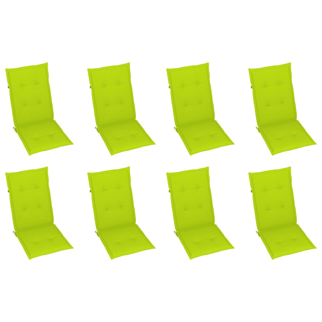 Καρέκλες Κήπου Πτυσσόμ. 8 τεμ. Μασίφ Ξύλο Ακακίας με Μαξιλάρια 6