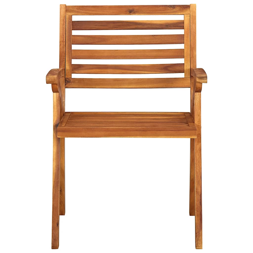 Καρέκλες Κήπου 4 τεμ. από Μασίφ Ξύλο Ακακίας με Μαξιλάρια 6
