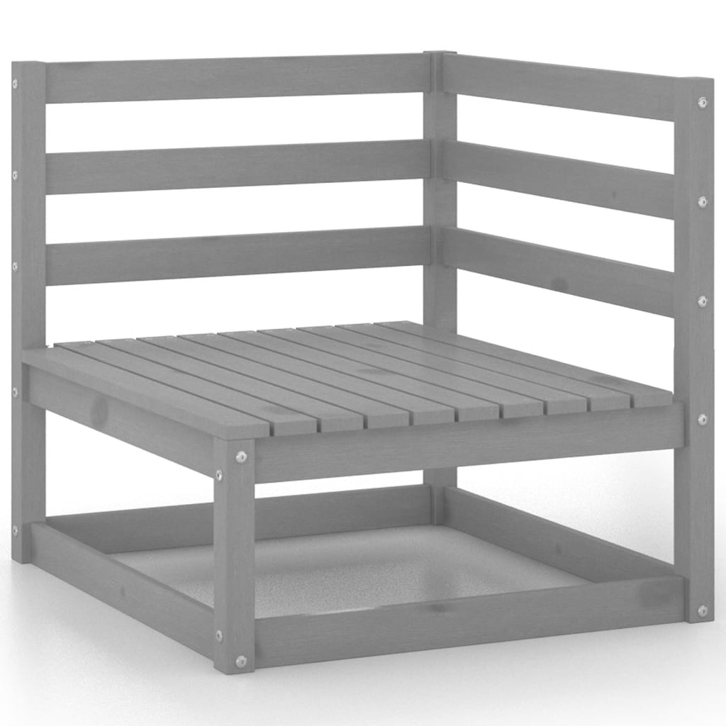 Σαλόνι Κήπου Σετ 11 Τεμαχίων Γκρι από Μασίφ Ξύλο Πεύκου 4