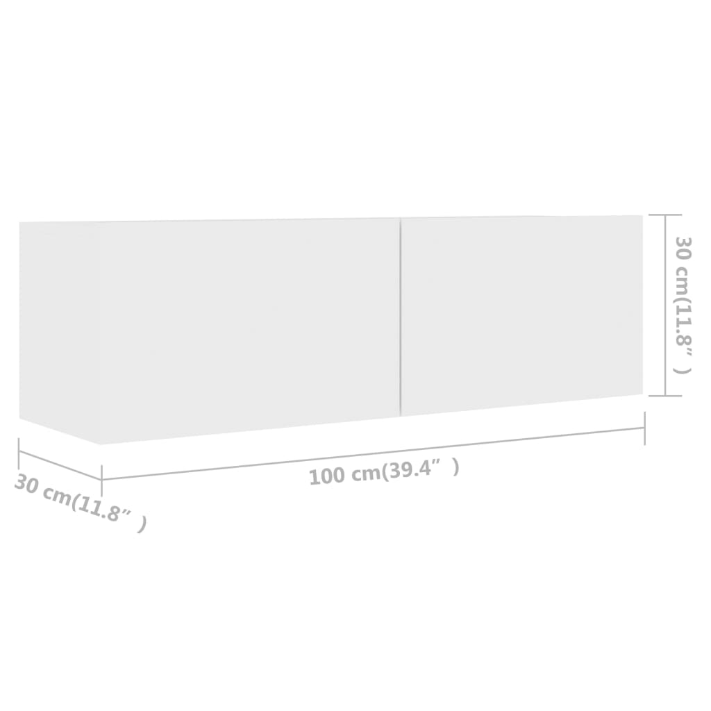 Έπιπλα Τηλεόρασης Σετ 4 Τεμαχίων Λευκά από Επεξ. Ξύλο 9