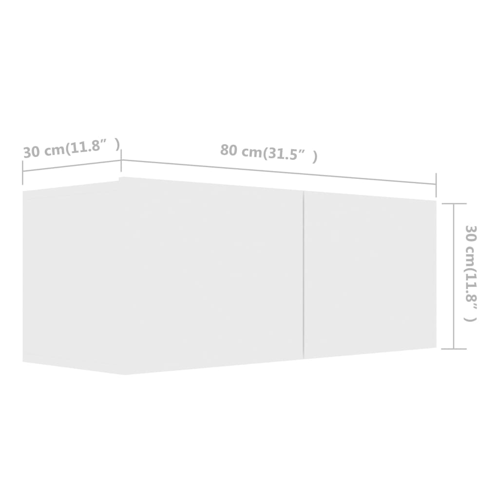 Έπιπλα Τηλεόρασης Σετ 2 Τεμαχίων Λευκό από Επεξ. Ξύλο 6