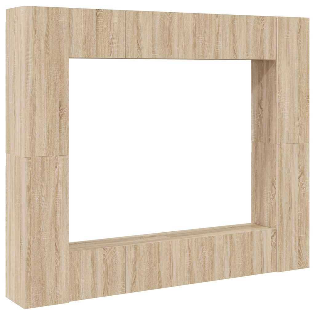 Έπιπλα Τηλεόρασης Σετ 8 Τεμαχίων Sonoma Δρυς από Επεξ. Ξύλο 2