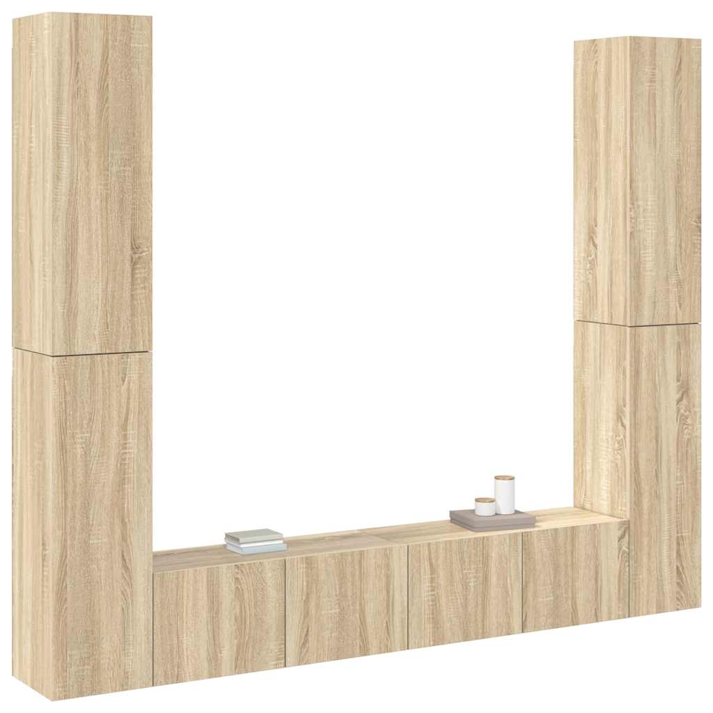 Έπιπλα Τηλεόρασης Σετ 6 Τεμαχίων Sonoma Δρυς από Επεξ. Ξύλο 3