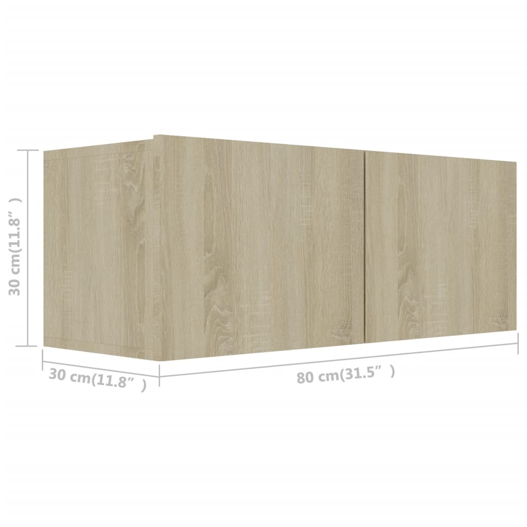 Έπιπλα Τηλεόρασης Σετ 2 Τεμαχίων Sonoma Δρυς από Επεξ. Ξύλο 6