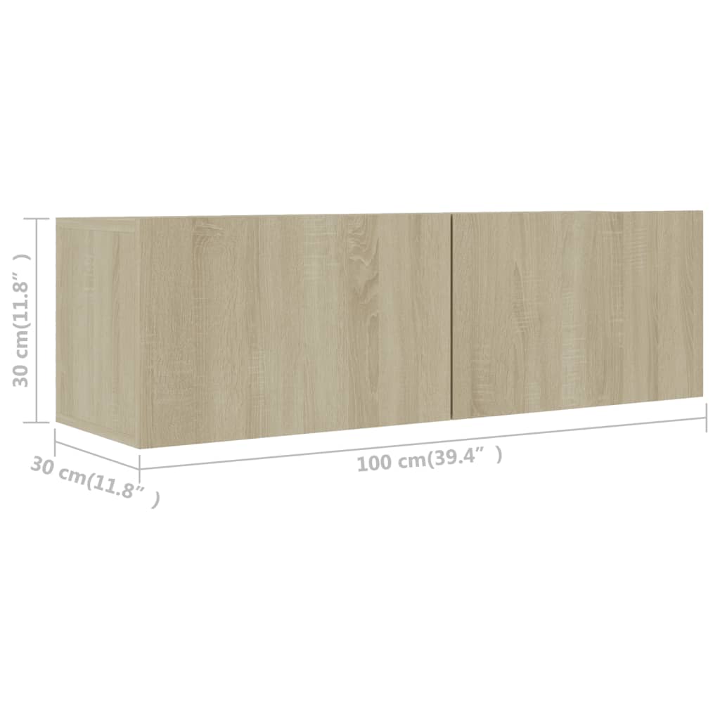 Έπιπλα Τηλεόρασης Σετ 2 Τεμαχίων Sonoma Δρυς από Επεξ. Ξύλο 7