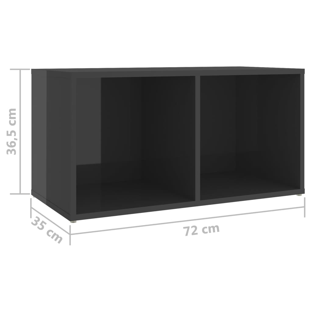 Έπιπλα Τηλεόρασης 2 τεμ. Γυαλ. Γκρι 72x35x36,5 εκ. Επεξ. Ξύλο 9
