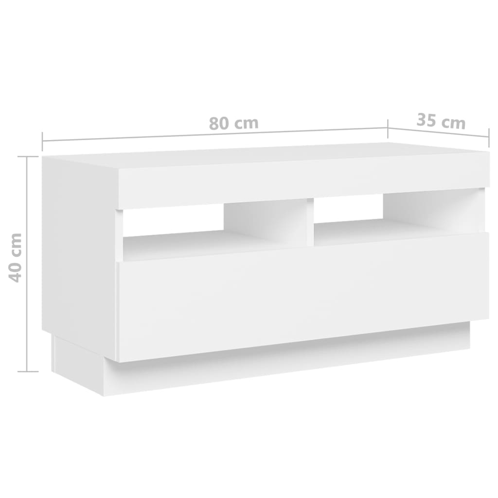 Έπιπλο Τηλεόρασης με LED Λευκό 180 x 35 x 40 εκ. 9