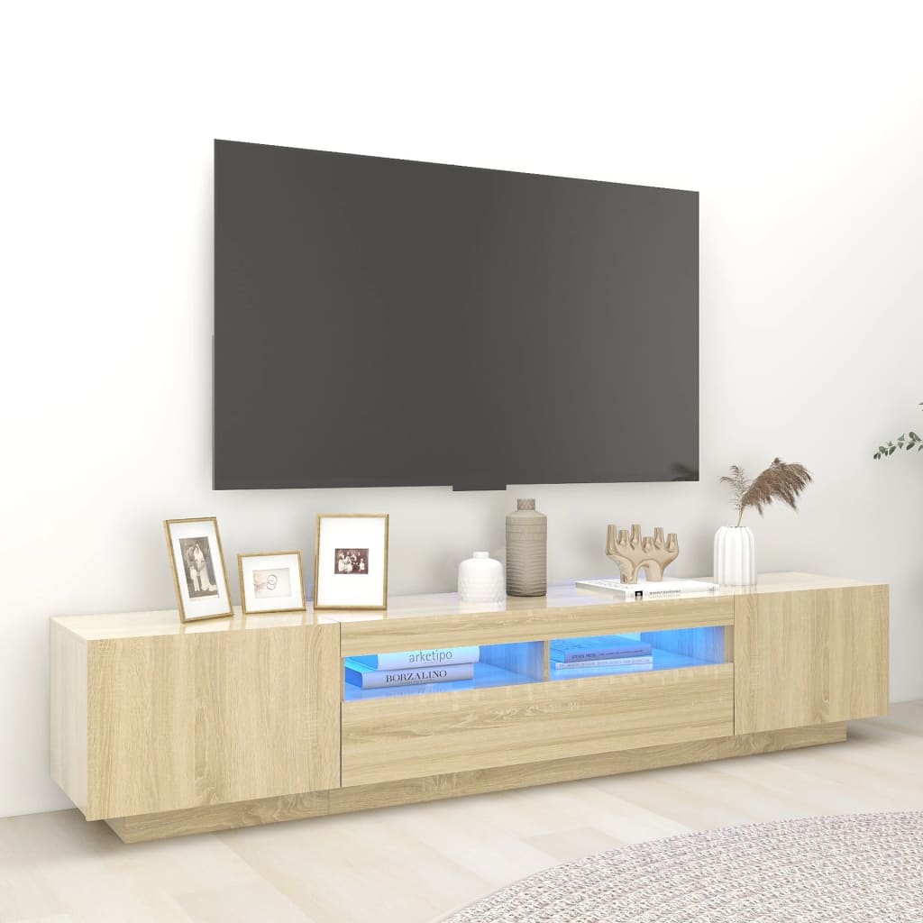 Έπιπλο Τηλεόρασης με LED Sonoma Δρυς 200 x 35 x 40 εκ. 1