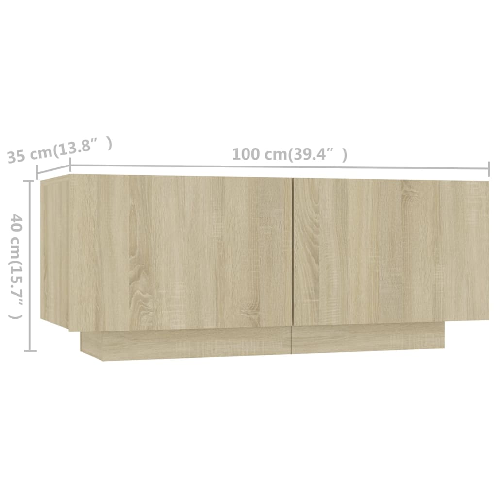 Έπιπλο Τηλεόρασης με LED Sonoma Δρυς 200 x 35 x 40 εκ. 12