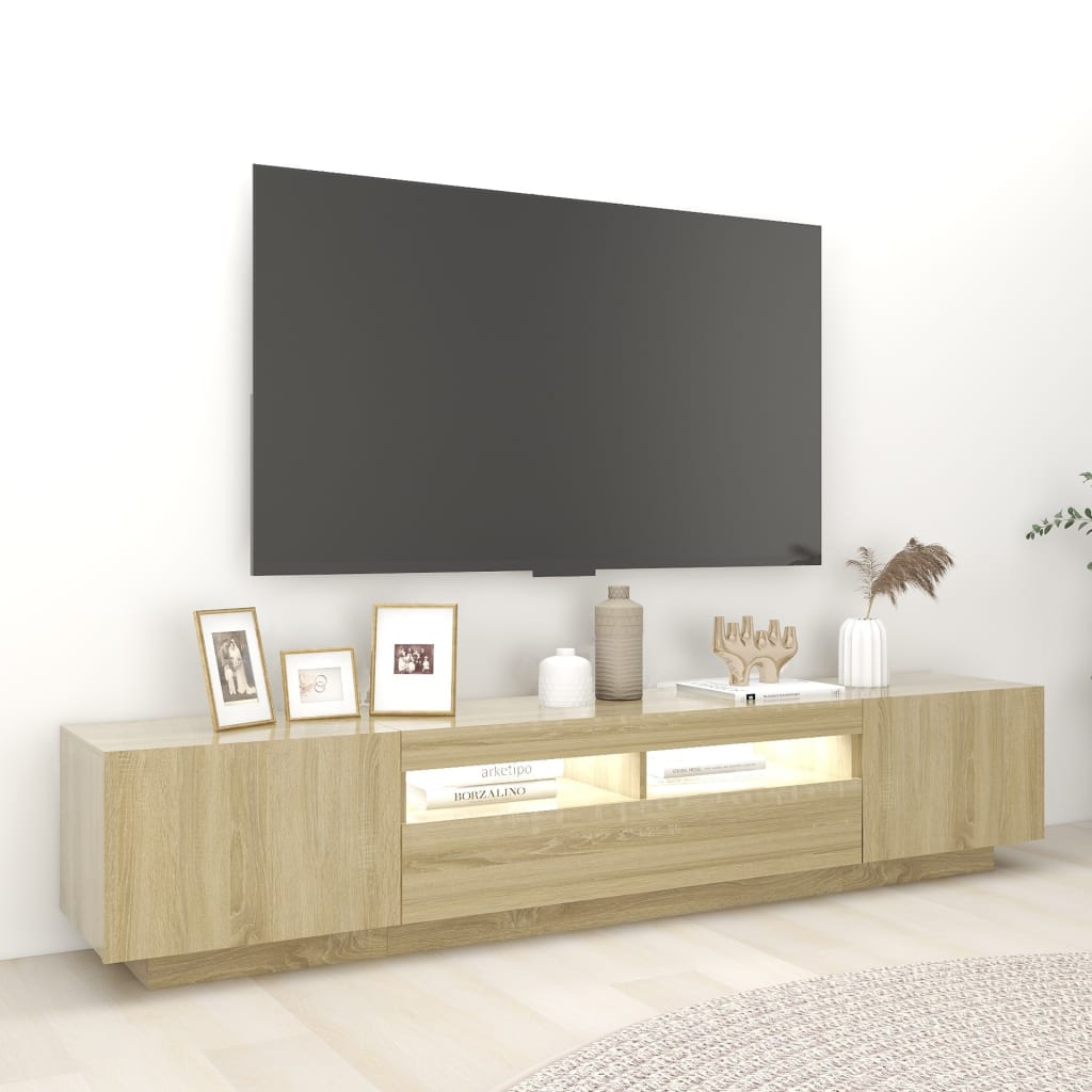 Έπιπλο Τηλεόρασης με LED Sonoma Δρυς 200 x 35 x 40 εκ. 3