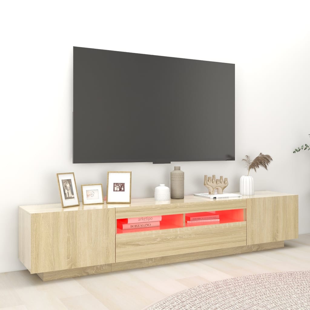 Έπιπλο Τηλεόρασης με LED Sonoma Δρυς 200 x 35 x 40 εκ. 4