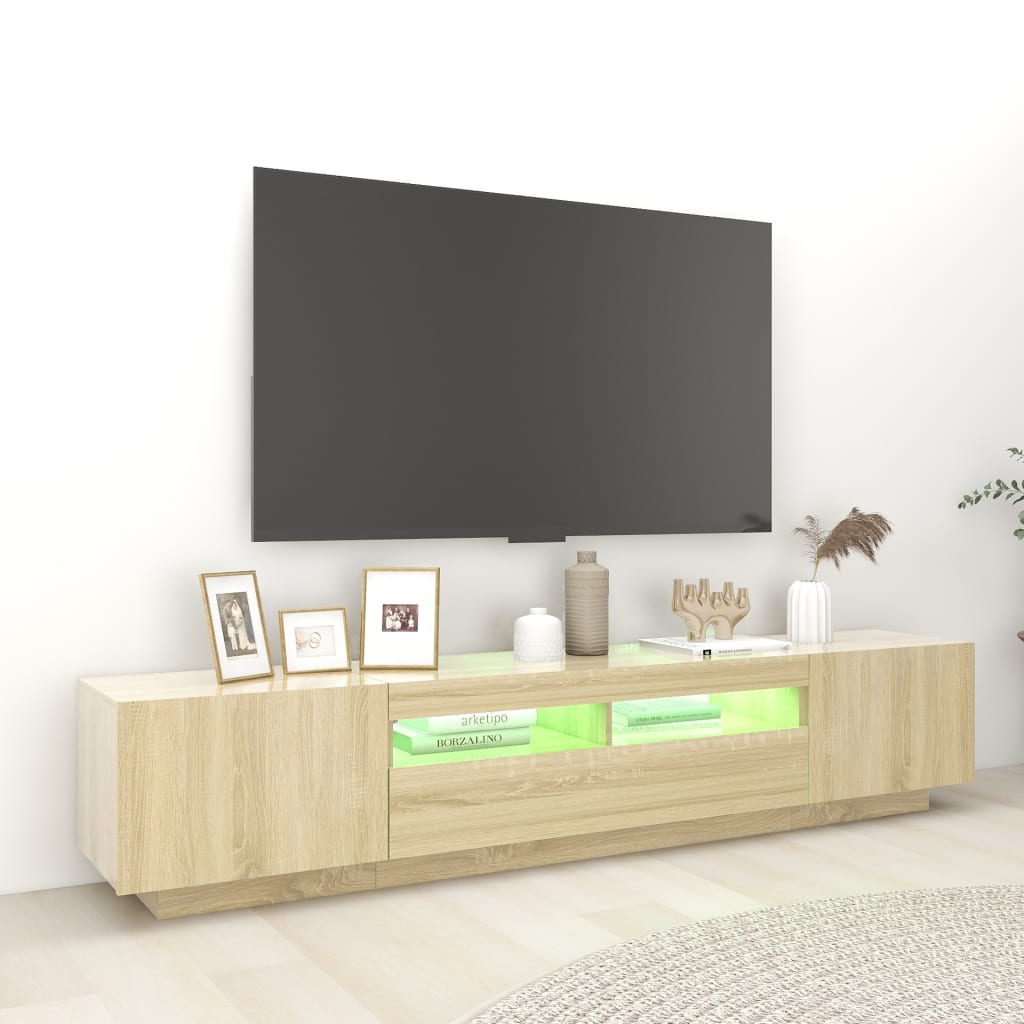 Έπιπλο Τηλεόρασης με LED Sonoma Δρυς 200 x 35 x 40 εκ. 5