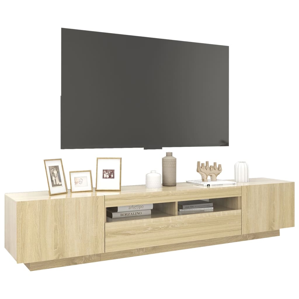 Έπιπλο Τηλεόρασης με LED Sonoma Δρυς 200 x 35 x 40 εκ. 6