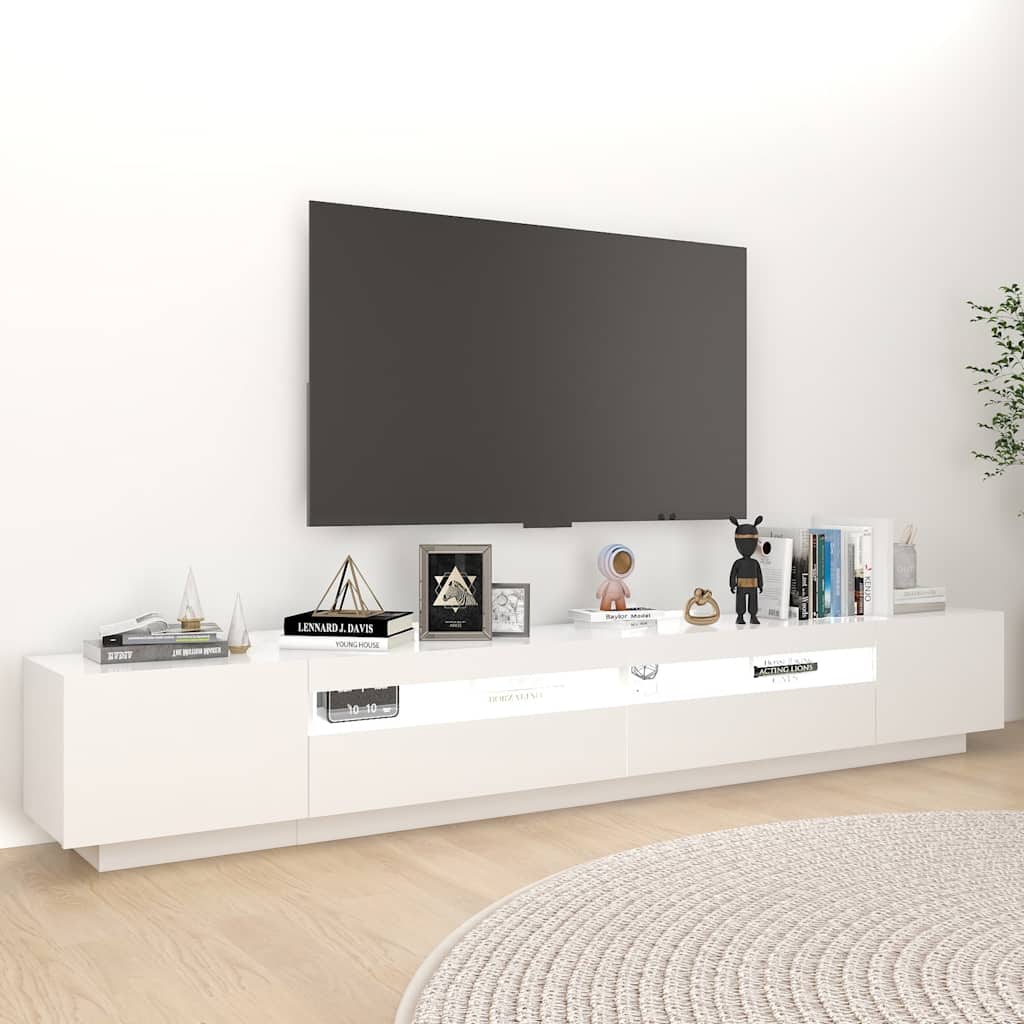 Έπιπλο Τηλεόρασης με LED Λευκό 260 x 35 x 40 εκ. 3