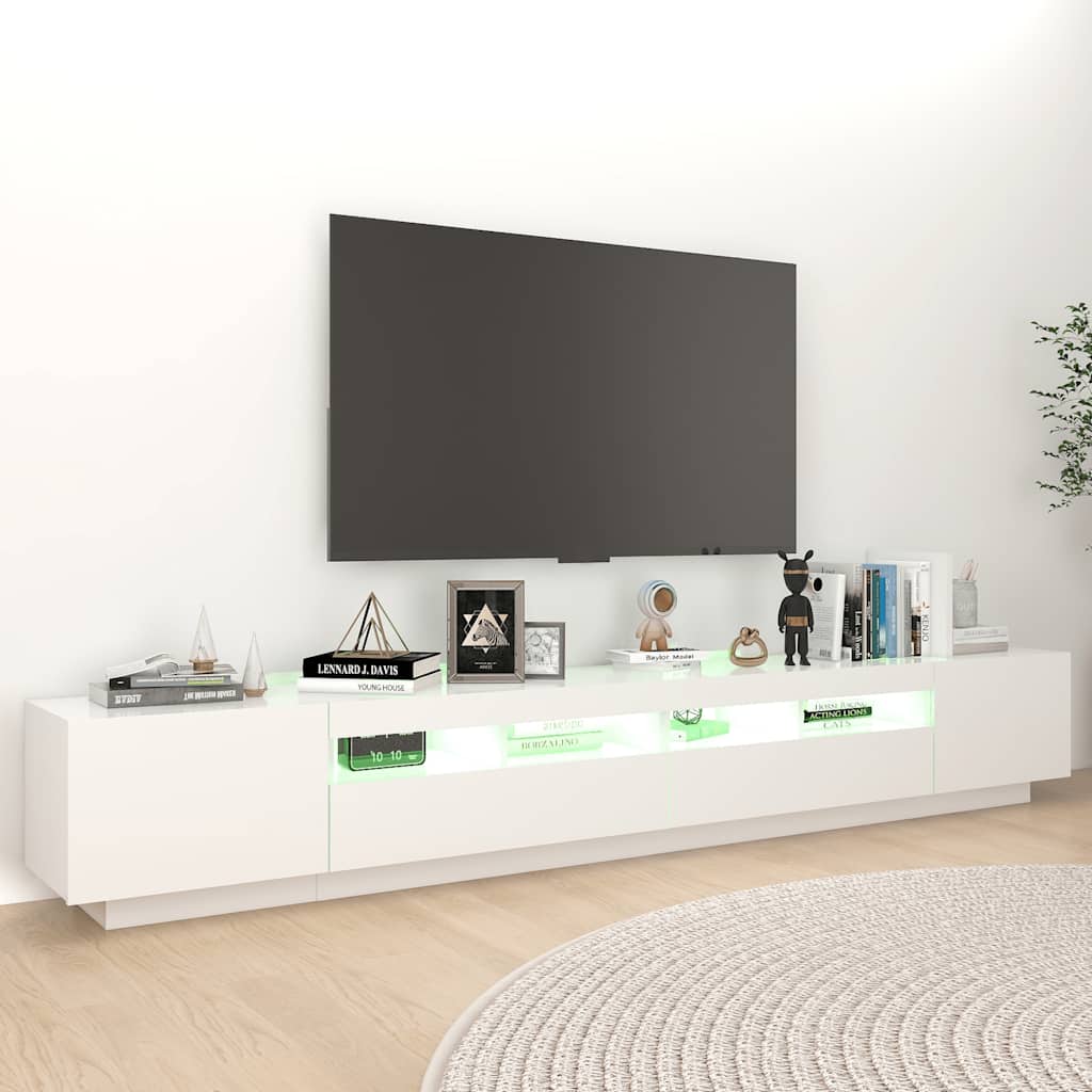 Έπιπλο Τηλεόρασης με LED Λευκό 260 x 35 x 40 εκ. 4