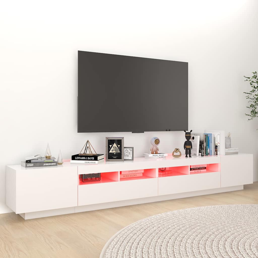 Έπιπλο Τηλεόρασης με LED Λευκό 260 x 35 x 40 εκ. 5