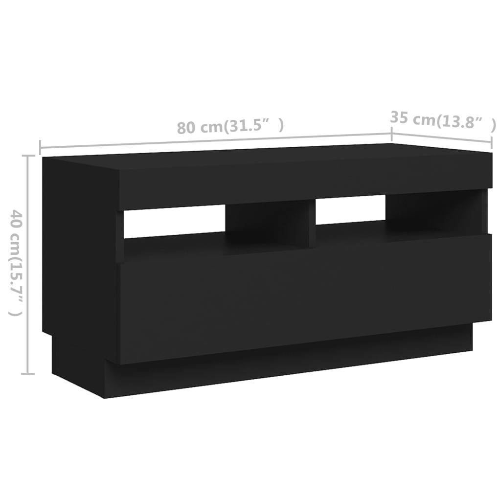 Έπιπλο Τηλεόρασης με LED Μαύρο 260 x 35 x 40 εκ. 9