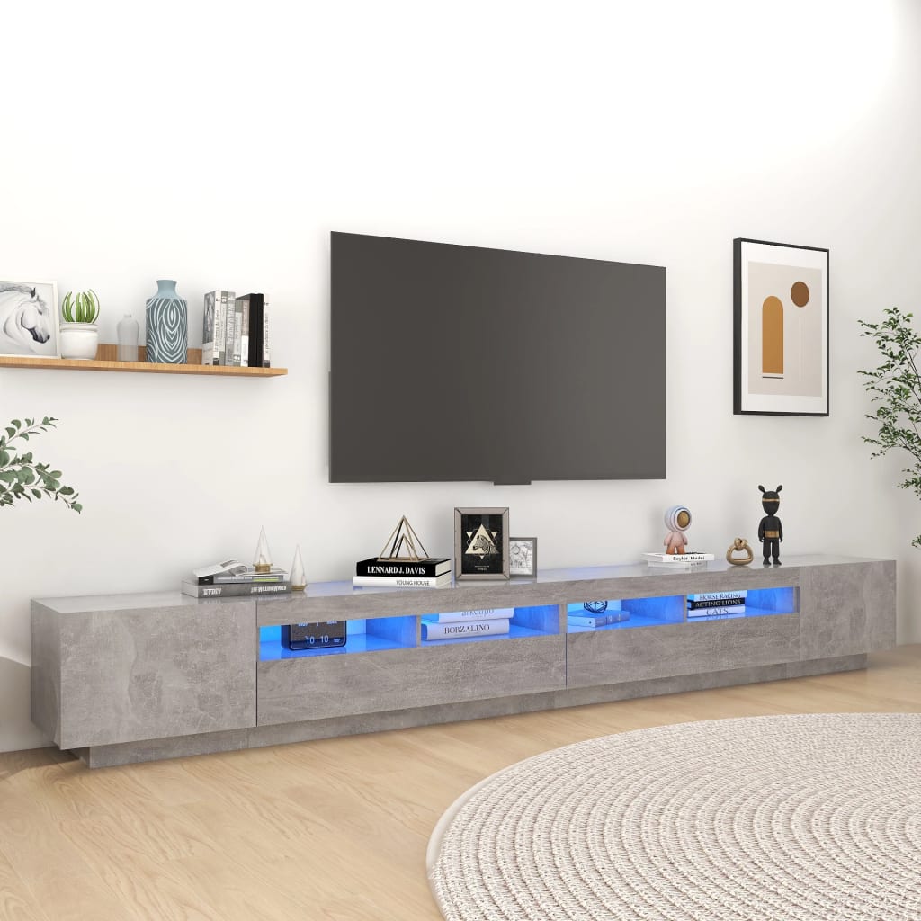 Έπιπλο Τηλεόρασης με LED Γκρι Σκυροδέματος 300 x 35 x 40 εκ. 1