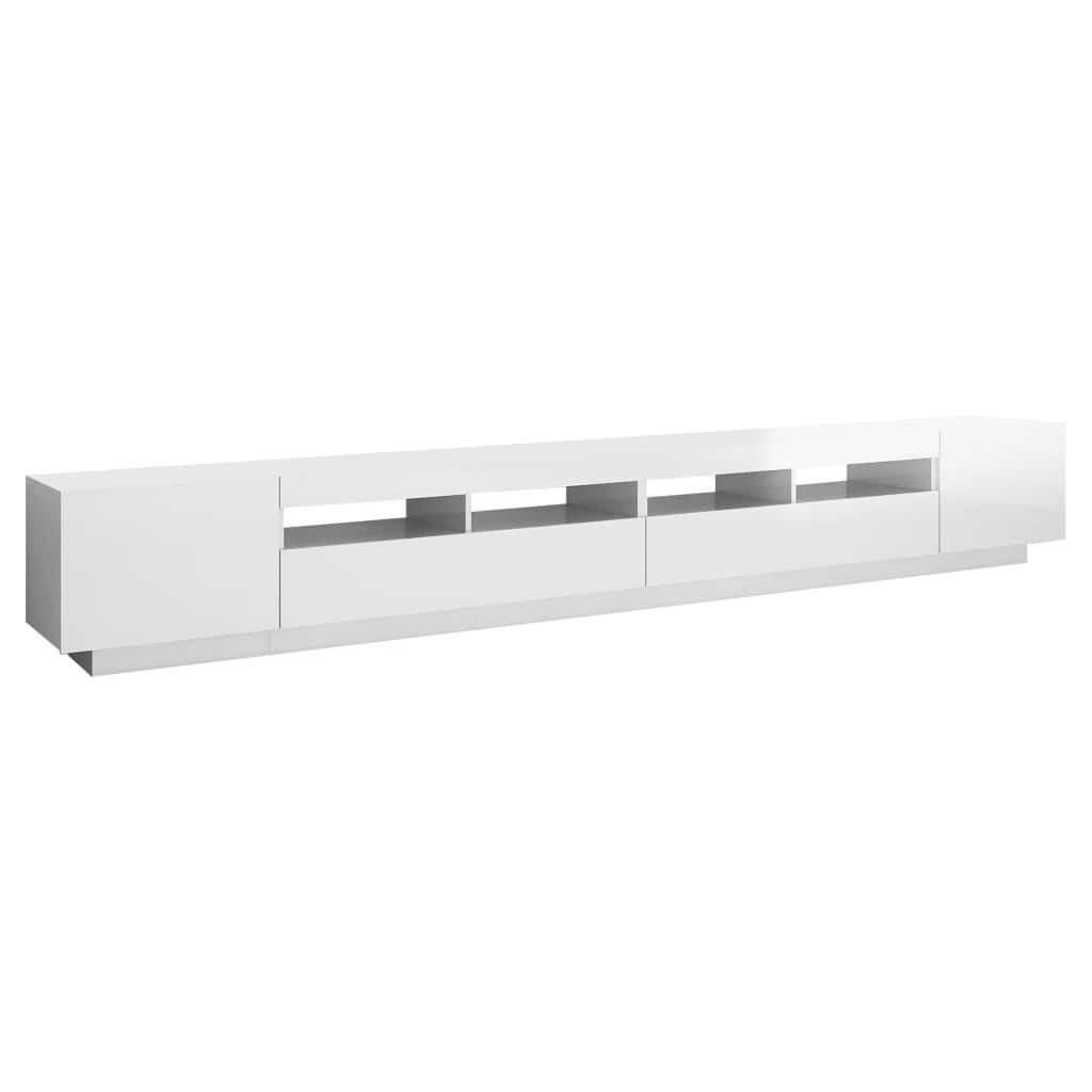 Έπιπλο Τηλεόρασης με LED Γυαλιστερό Λευκό 300 x 35 x 40 εκ. 7