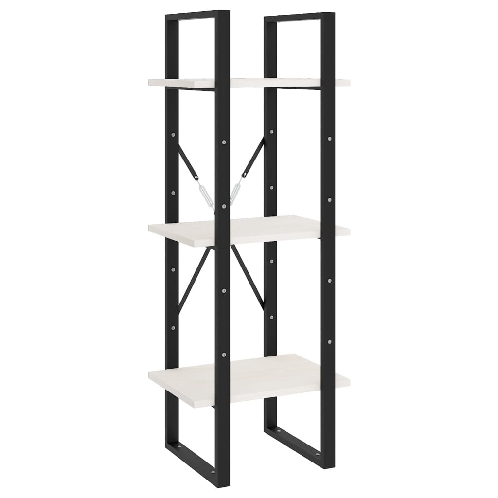 Βιβλιοθήκη με 5 Ράφια Λευκή 40 x 30 x 175 εκ. από Ξύλο Πεύκου 5