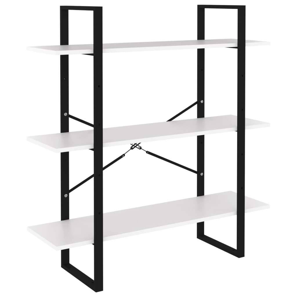 Βιβλιοθήκη με 5 Ράφια Λευκή 100 x 30 x 175 εκ. από Επεξ. Ξύλο 4