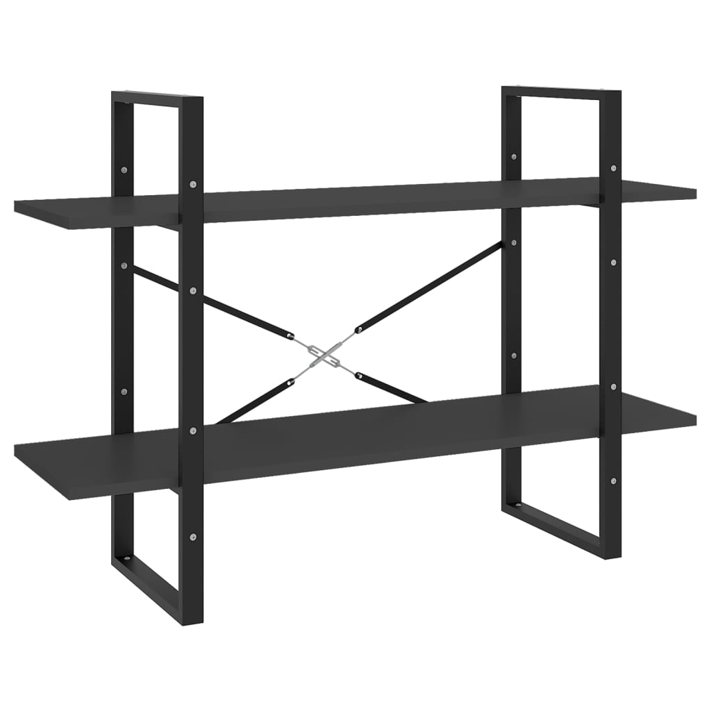 Βιβλιοθήκη με 5 Ράφια Γκρι 100 x 30 x 175 εκ. από Επεξ. Ξύλο 4