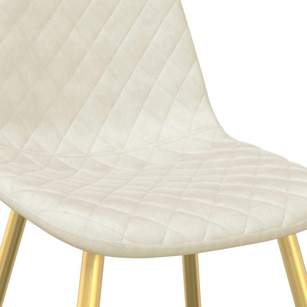 Καρέκλες Τραπεζαρίας 6 τεμ. Κρεμ Λευκό Βελούδινες 7