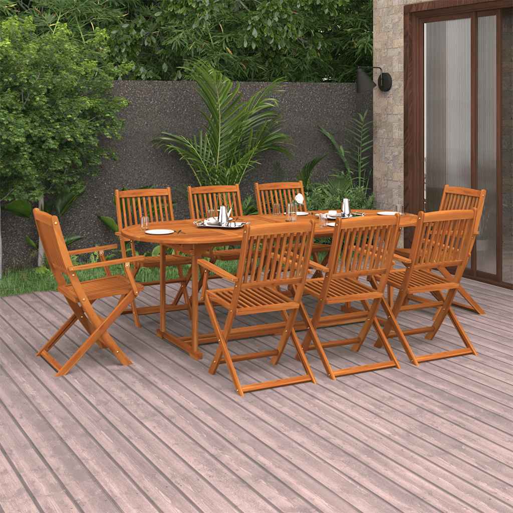 Σετ Τραπεζαρίας Κήπου 9 Τεμαχίων 220x90x75 εκ. Μασίφ Ακακία 1