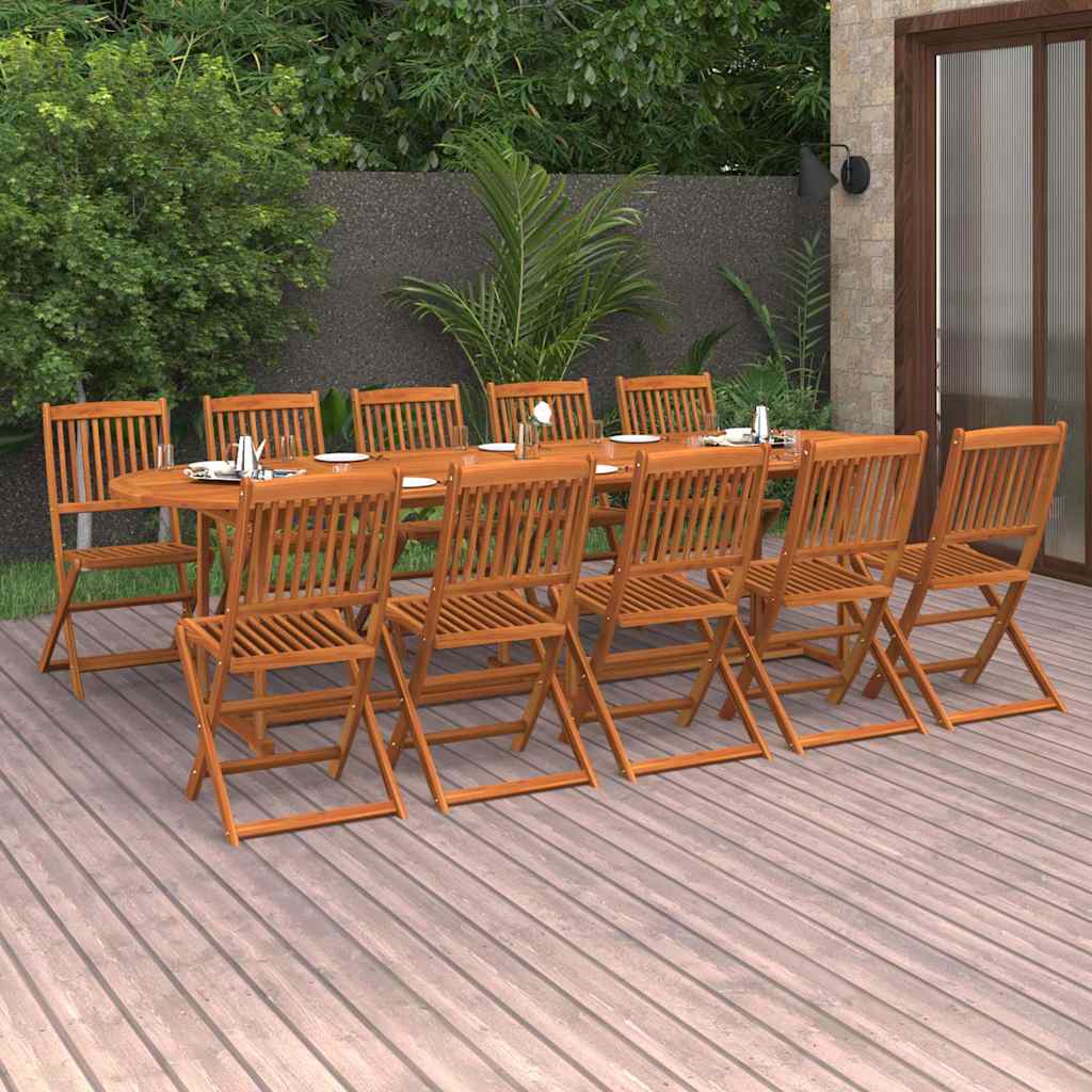 Σετ Τραπεζαρίας Κήπου 11 Τεμαχίων 280x90x75 εκ. Μασίφ Ακακία 1