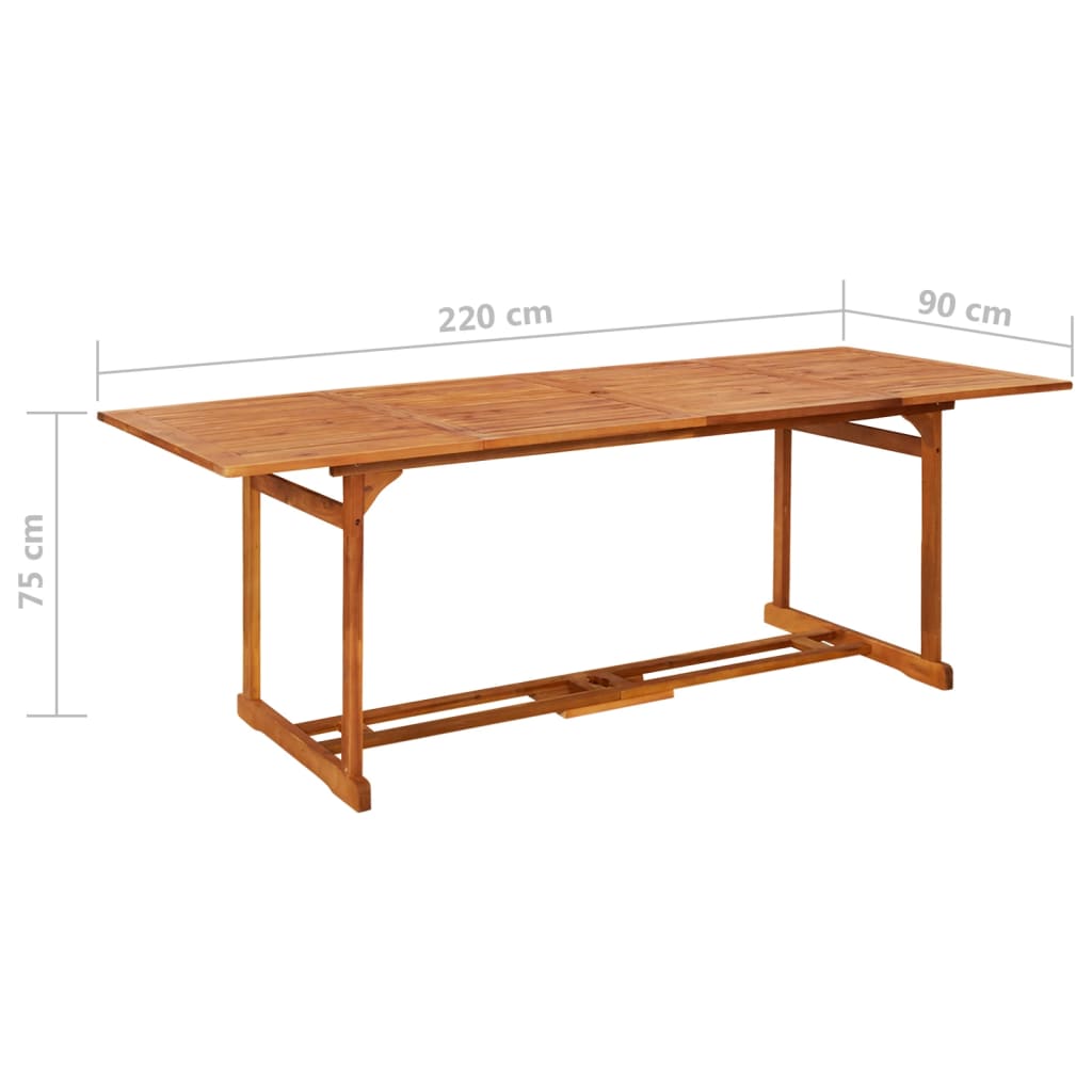 Σετ Τραπεζαρίας Κήπου 9 Τεμαχίων 220x90x75 εκ. Μασίφ Ακακία 12