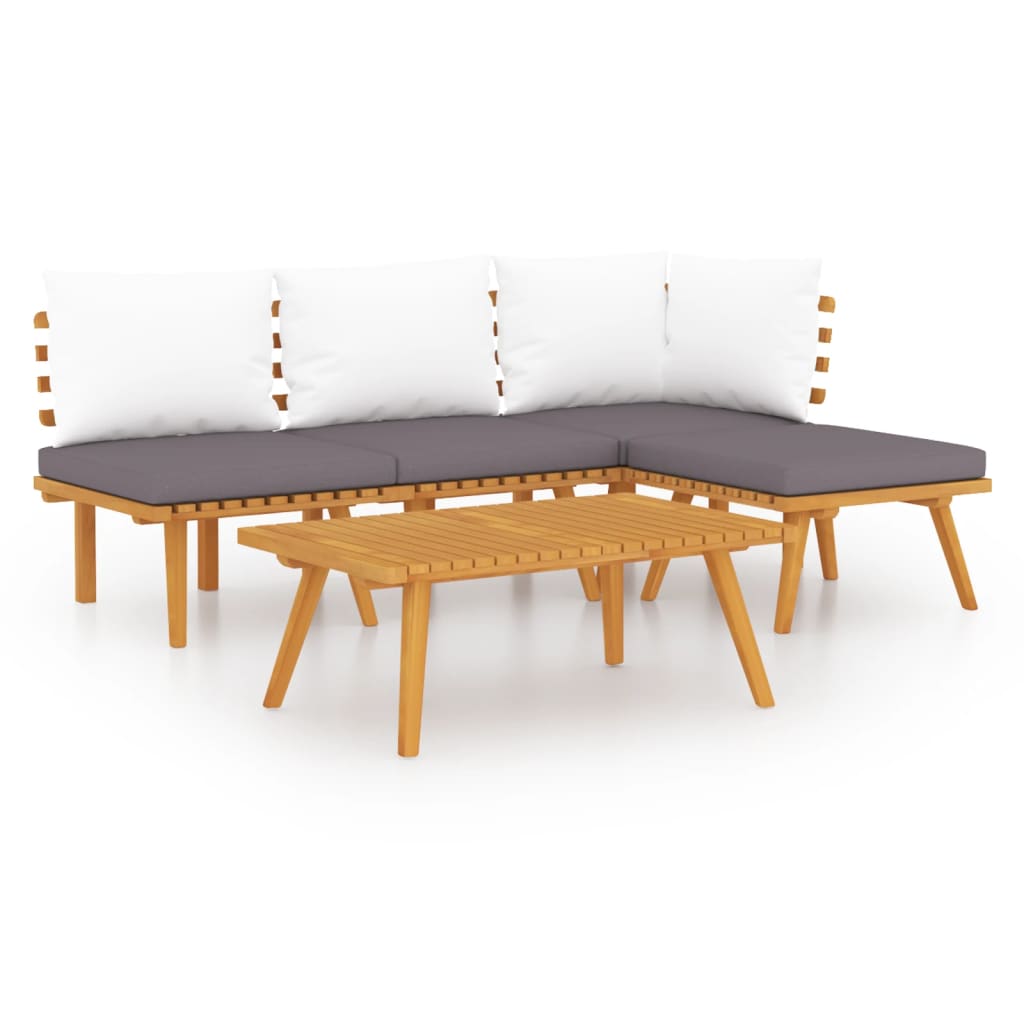 Σαλόνι Κήπου Σετ 5 Τεμαχίων από Μασίφ Ξύλο Ακακίας με Μαξιλάρια 2