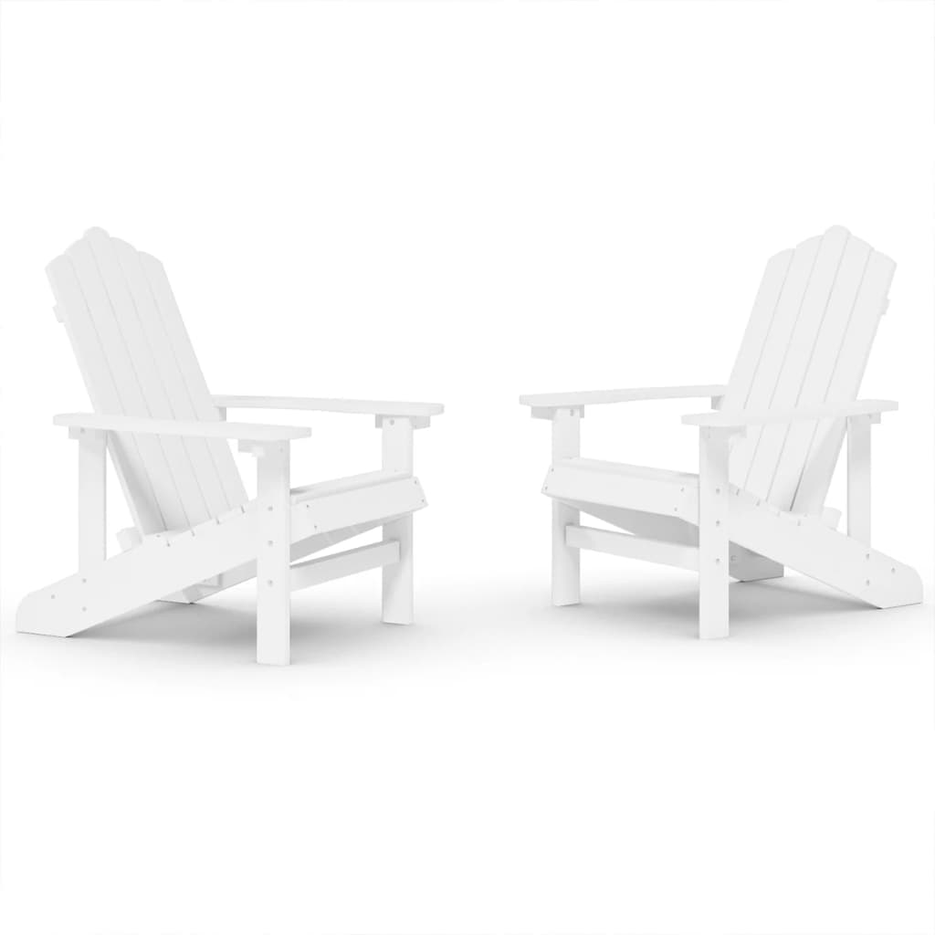Καρέκλες Κήπου Adirondack 2 τεμ. Λευκές από HDPE 2