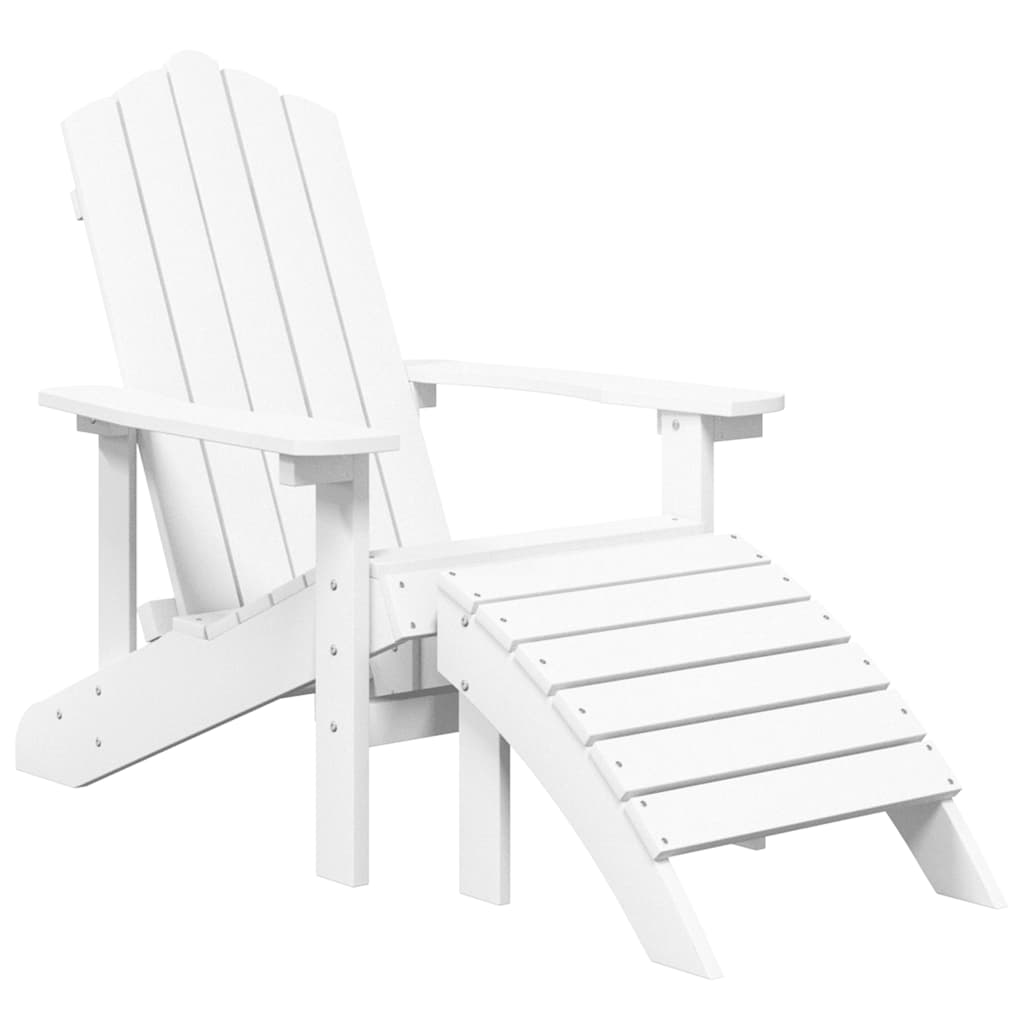 Καρέκλες Κήπου Adirondack 2 τεμ. Λευκές από HDPE με Υποπόδια 3