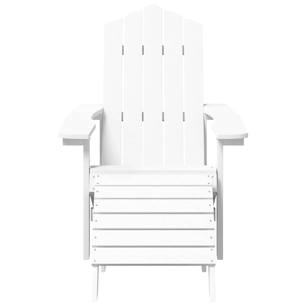 Καρέκλες Κήπου Adirondack 2 τεμ. Λευκές από HDPE με Υποπόδια 4