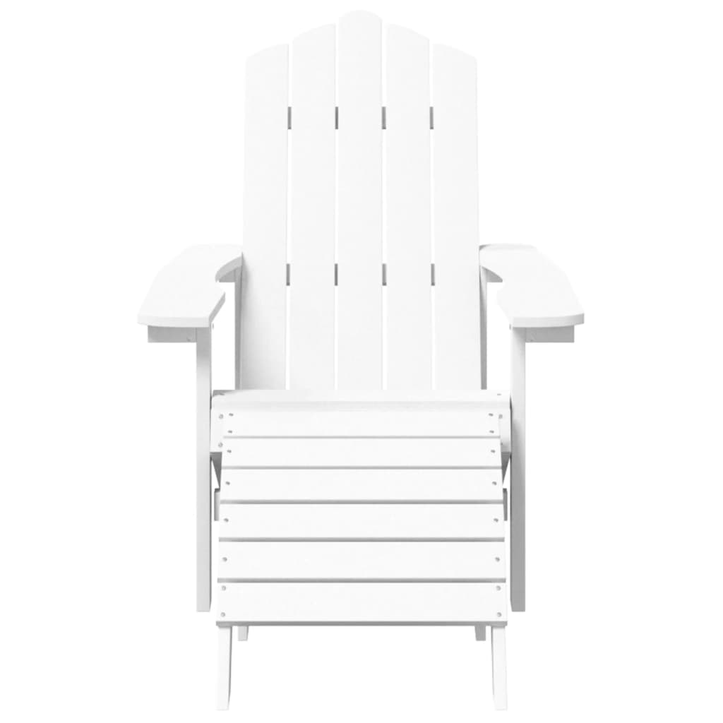Καρέκλες Κήπου Adirondack με Υποπόδιο&Τραπεζάκι Λευκές από HDPE 4