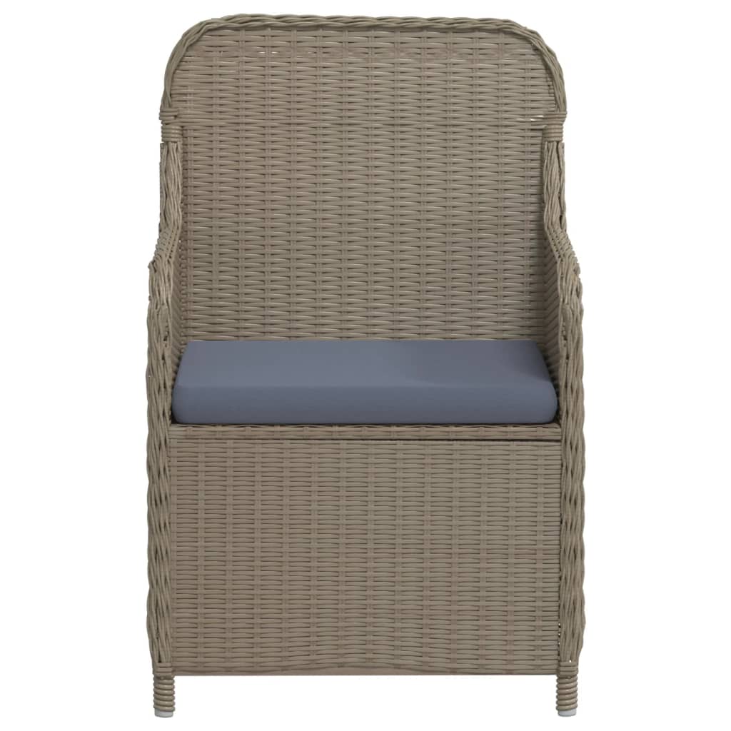 Σετ Τραπεζαρίας Κήπου 7 Τεμαχίων Καφέ με Μαξιλάρια 4
