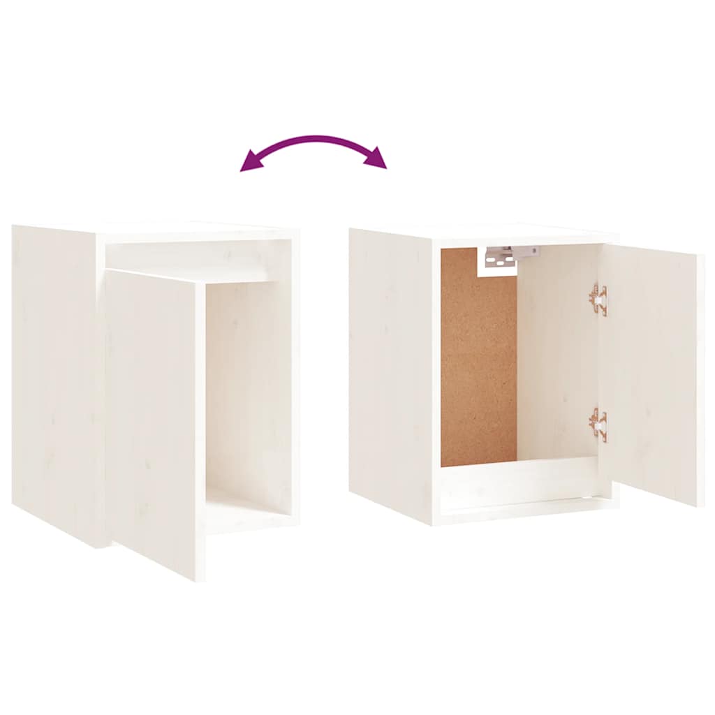 Έπιπλα Τηλεόρασης 3 τεμ. Λευκά από Μασίφ Ξύλο Πεύκου 6