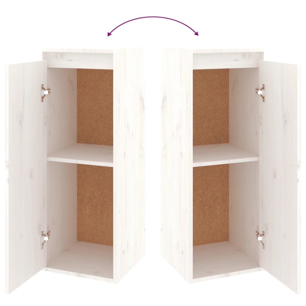 Έπιπλα Τηλεόρασης 4 τεμ. Λευκά από Μασίφ Ξύλο Πεύκου 8