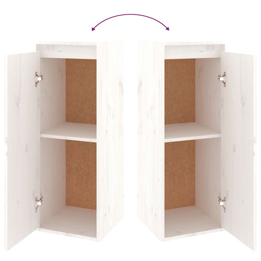 Έπιπλα Τηλεόρασης 6 τεμ. Λευκά από Μασίφ Ξύλο Πεύκου 8