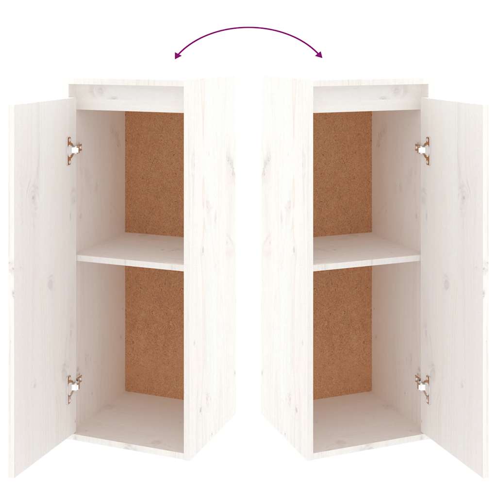 Έπιπλα Τηλεόρασης 4 τεμ. Λευκά από Μασίφ Ξύλο Πεύκου 10