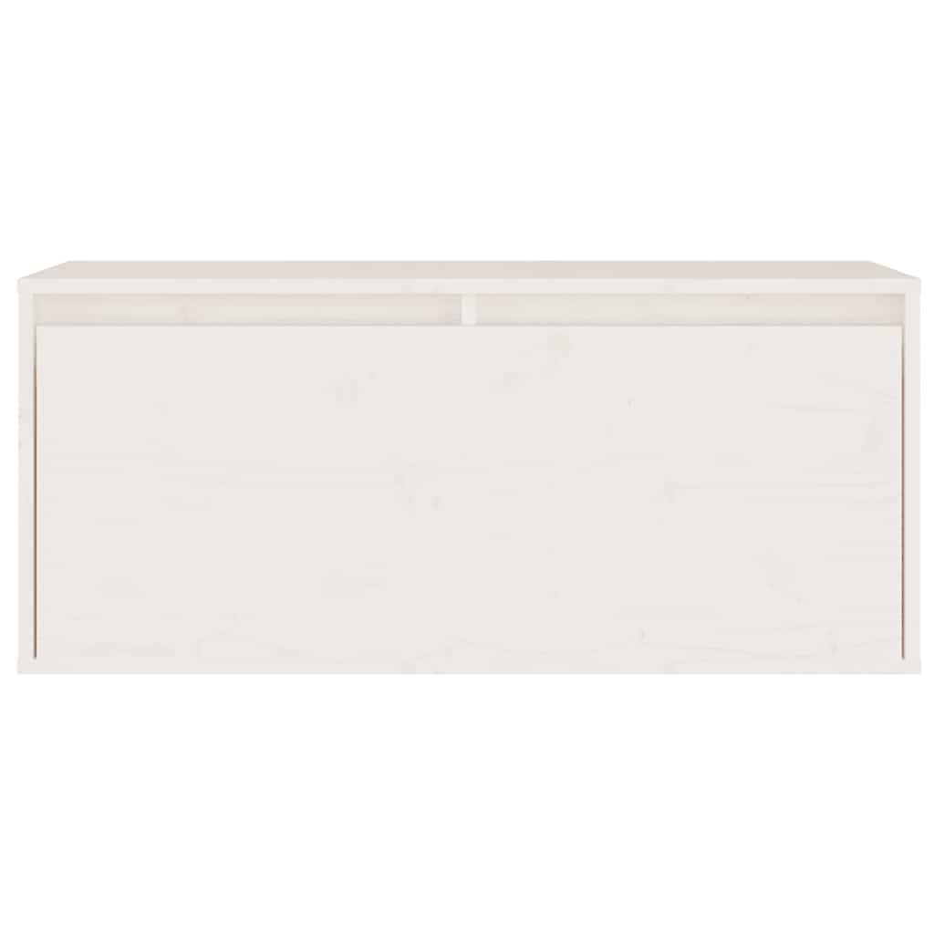 Έπιπλα Τηλεόρασης 4 τεμ. Λευκά από Μασίφ Ξύλο Πεύκου 7