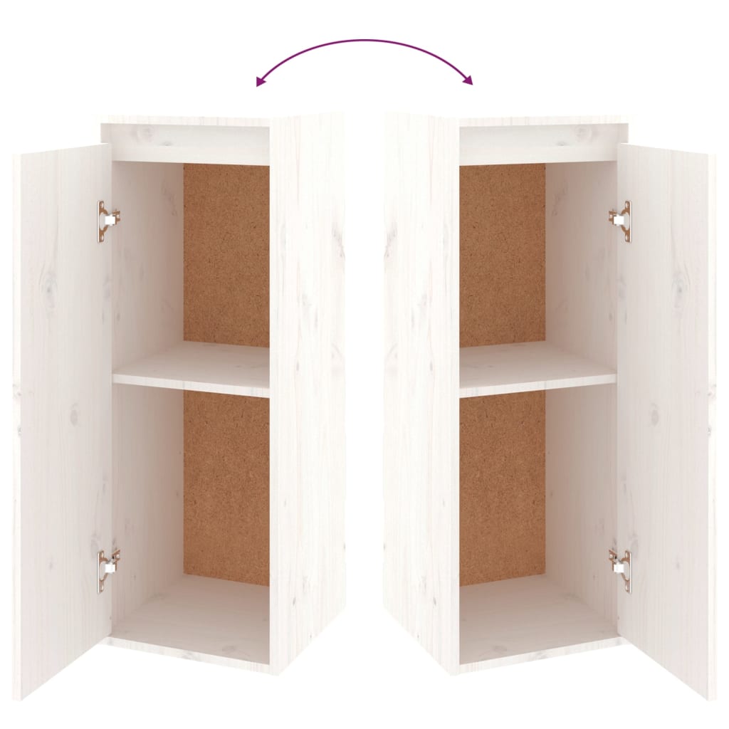 Έπιπλα Τηλεόρασης 5 τεμ. Λευκά από Μασίφ Ξύλο Πεύκου 10