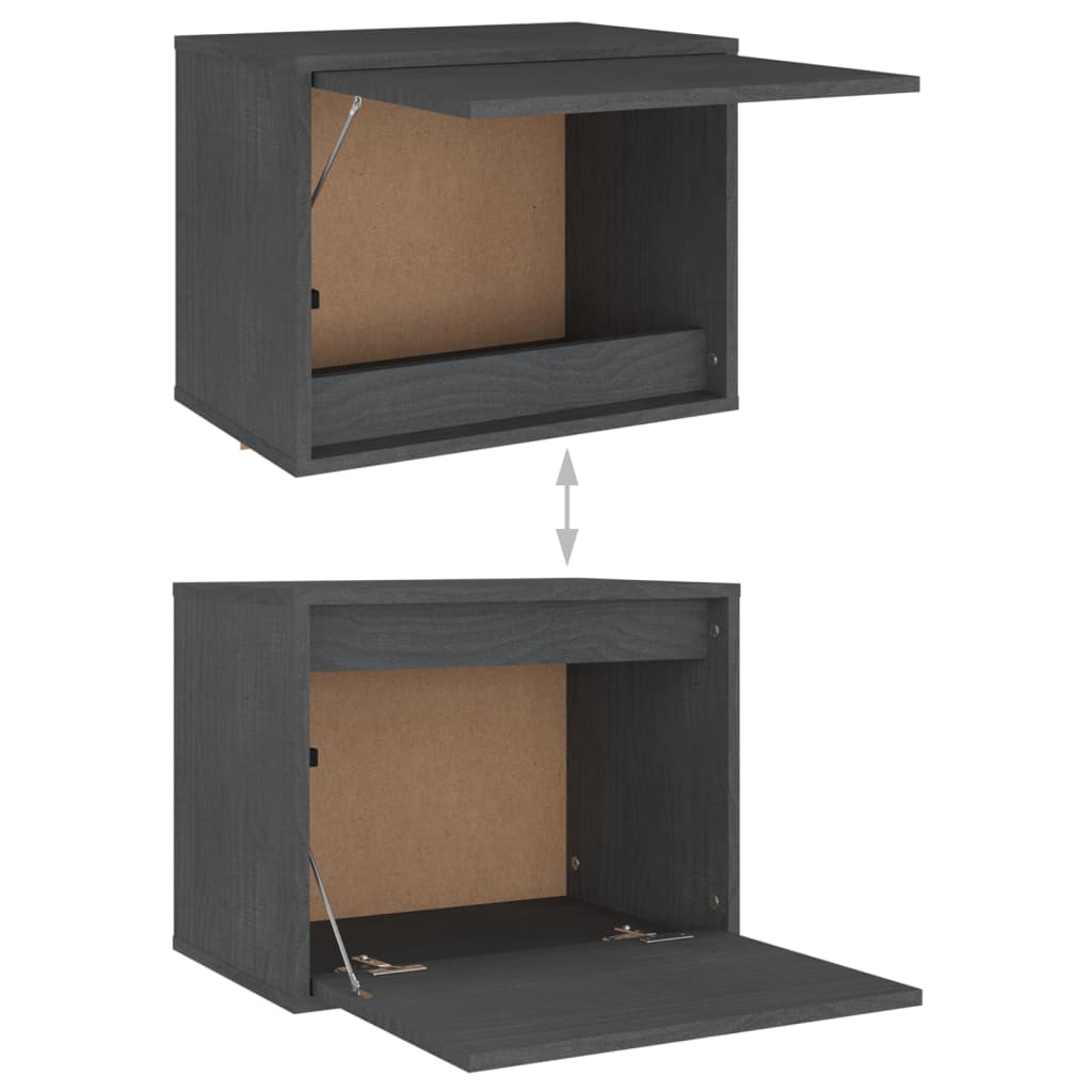 Έπιπλα Τηλεόρασης 4 τεμ. Γκρι από Μασίφ Ξύλο Πεύκου 6