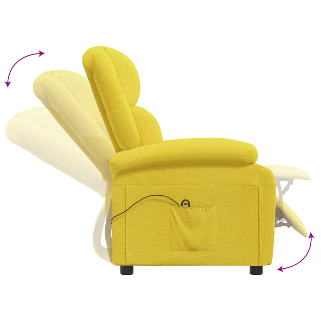 Πολυθρόνα Ανακλινόμενη Ηλεκτρική Κίτρινη Υφασμάτινη 7