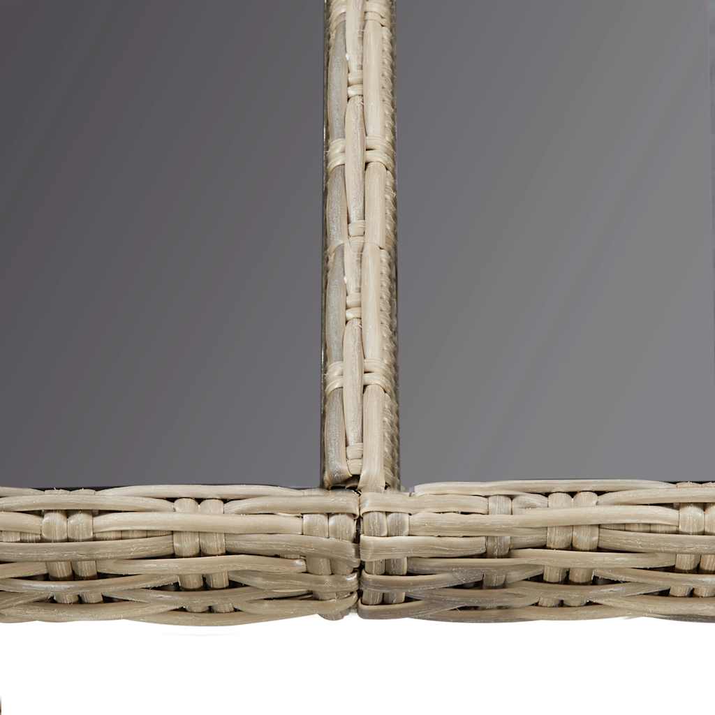 Τραπεζαρία Κήπου Καφέ 200x100x74 εκ. από Γυαλί/Συνθετικό Ρατάν 4