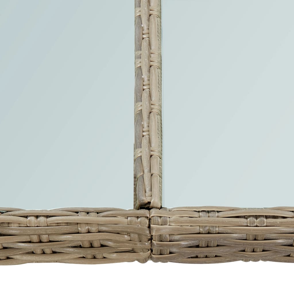 Τραπεζαρία Κήπου Καφέ 200x100x74 εκ. από Γυαλί/Συνθετικό Ρατάν 5